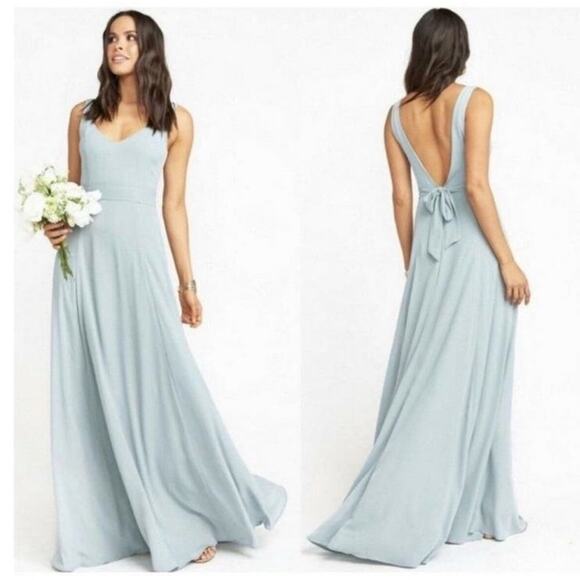 Show Me Your Mumu Jenn Maxi Bridesmaid Dress in Silver Sage Size Small NWT - Picture 1 of 8